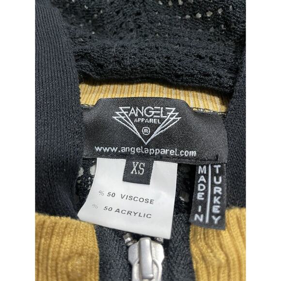 NWT Angel Apparel Womens Sz XS Tri color detachable Hoodie Zip Up Y2K MSRP $190 - Picture 5 of 8